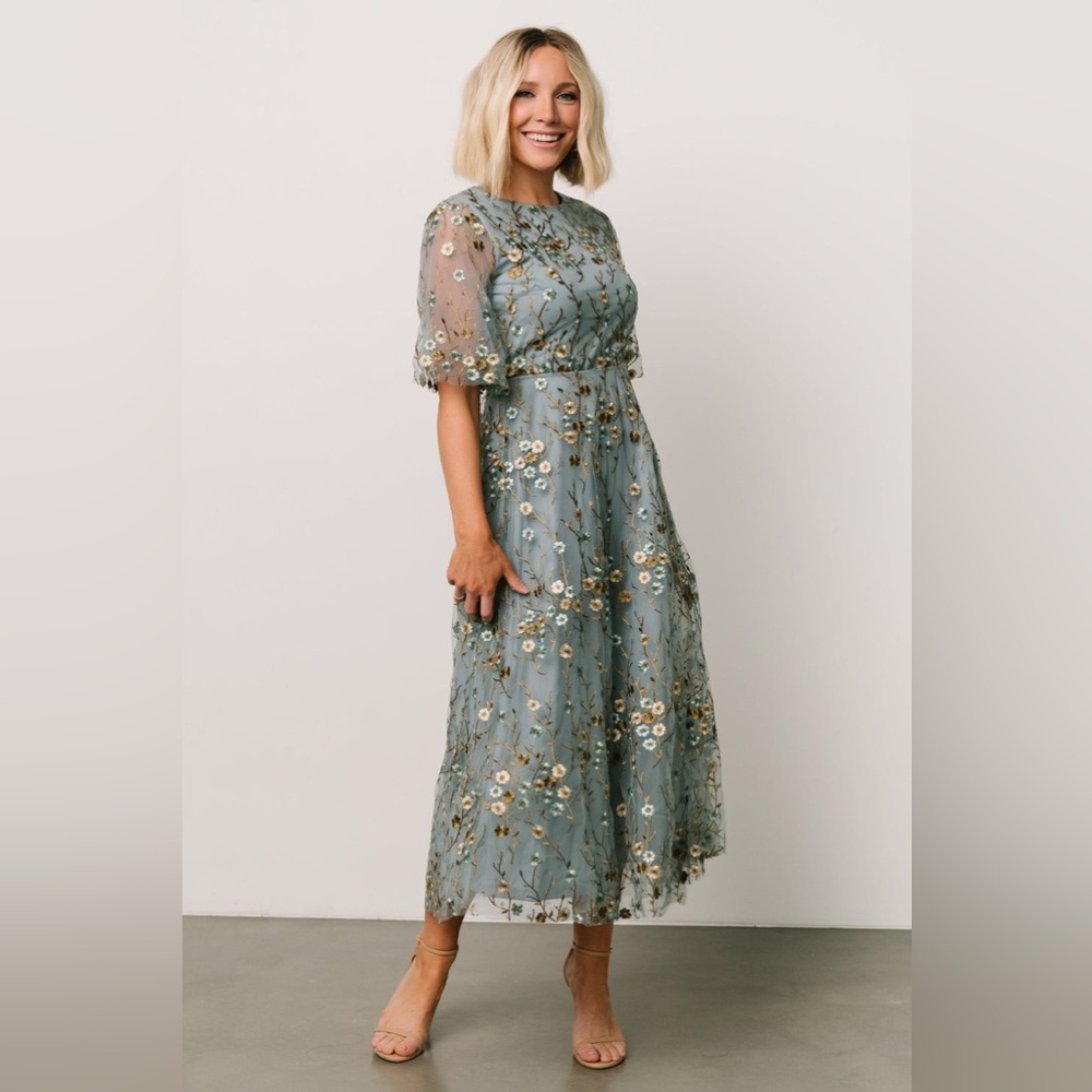 NEW Baltic Born Arabella Embroidered Tulle Maxi Dress